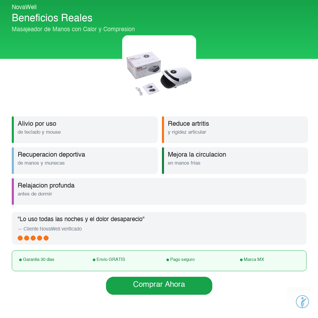 Masajeador de Manos NovaWell - Beneficios
