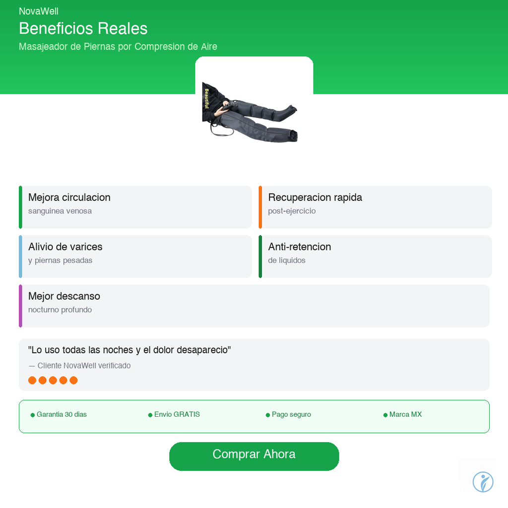 Masajeador de Piernas NovaWell - Beneficios