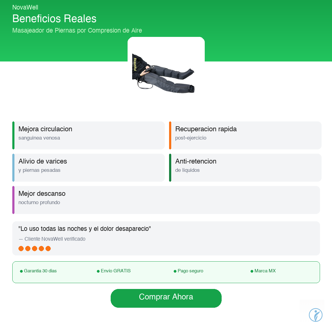 Masajeador de Piernas NovaWell - Beneficios