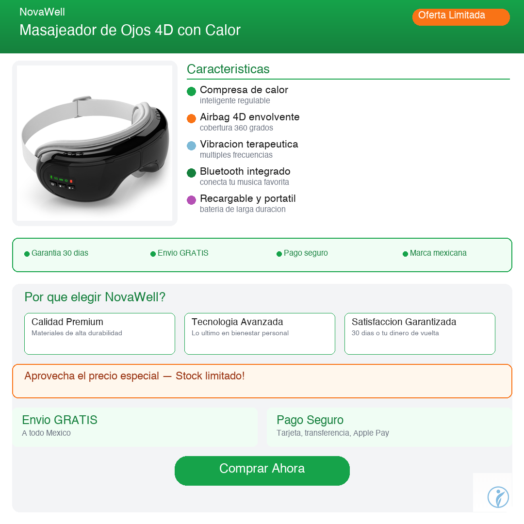 Masajeador de Ojos 4D NovaWell - Características