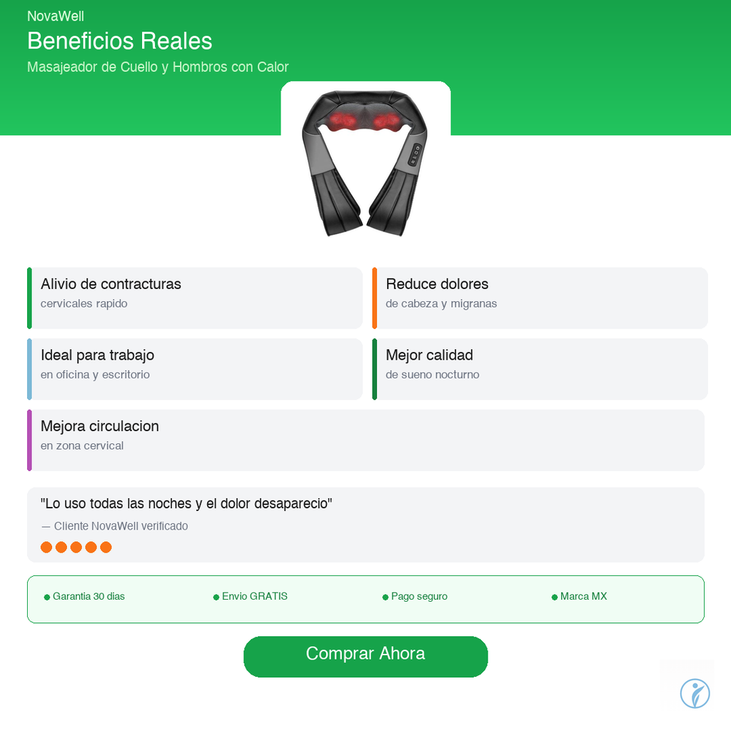 Masajeador Cervical EMS NovaWell - Beneficios