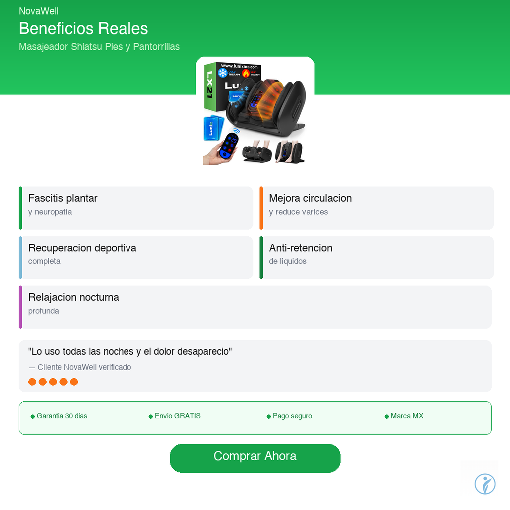 Masajeador de Pies y Pantorrillas NovaWell - Beneficios