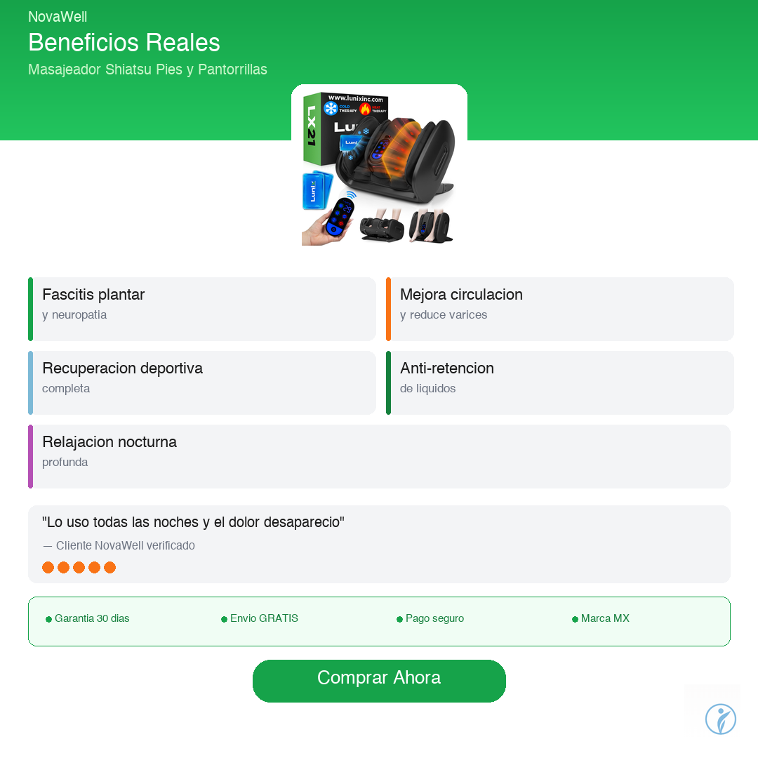 Masajeador de Pies y Pantorrillas NovaWell - Beneficios