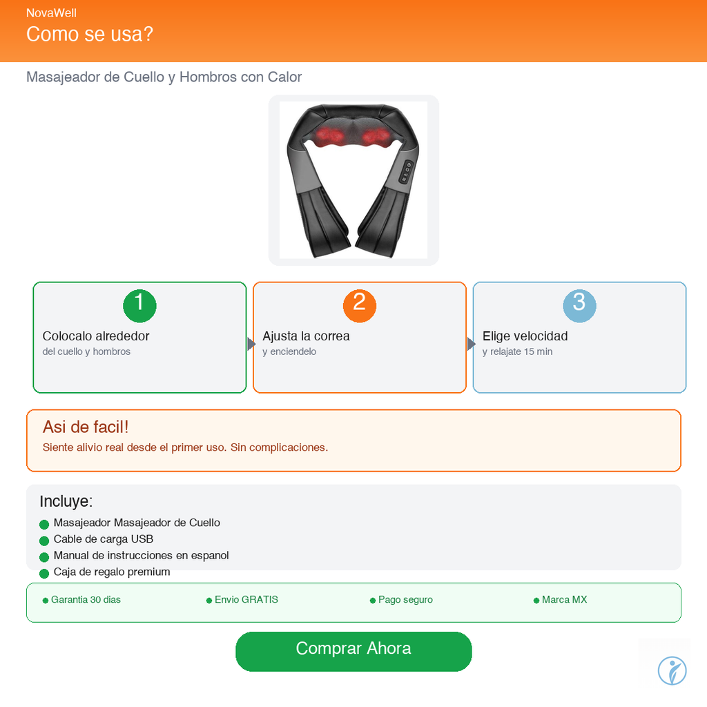 Masajeador Cervical EMS NovaWell - Cómo Usar