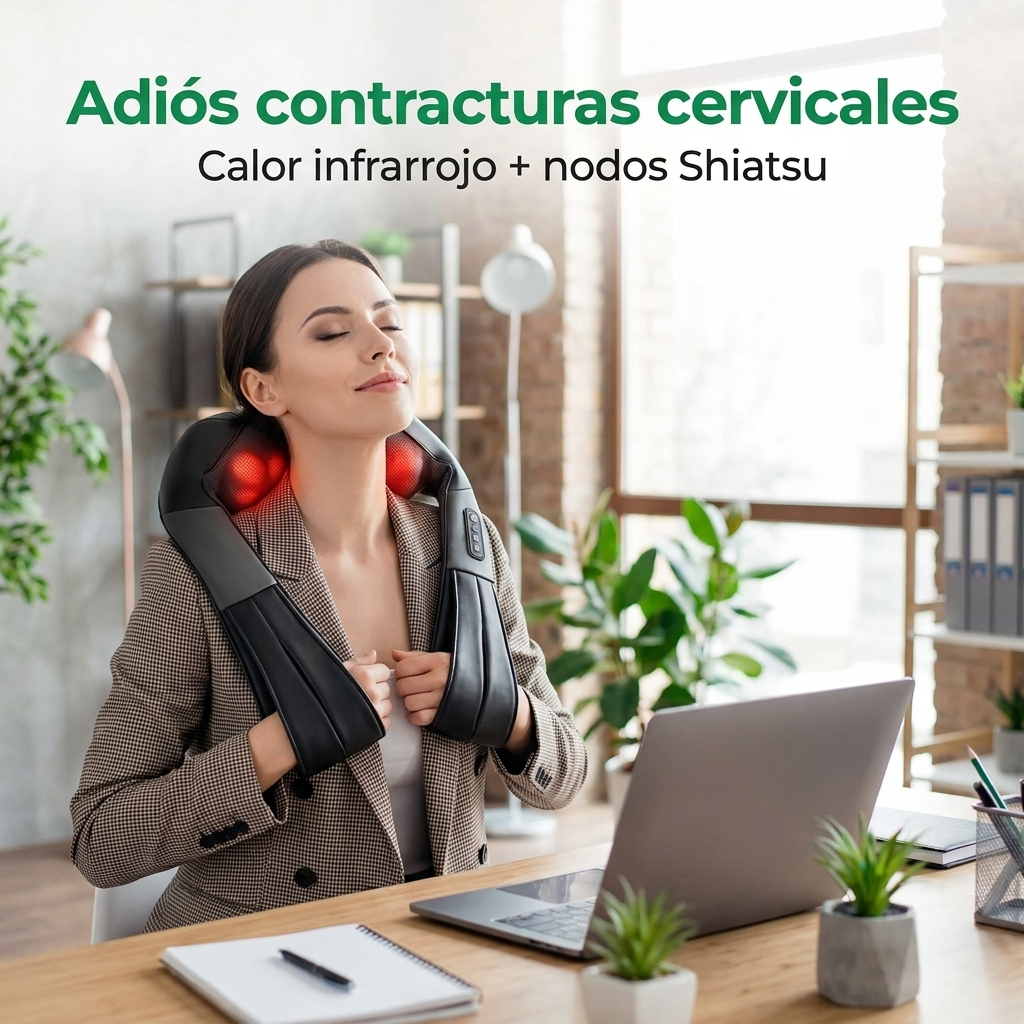Masajeador de Cuello y Hombros NovaWell - Calor infrarrojo y nodos Shiatsu